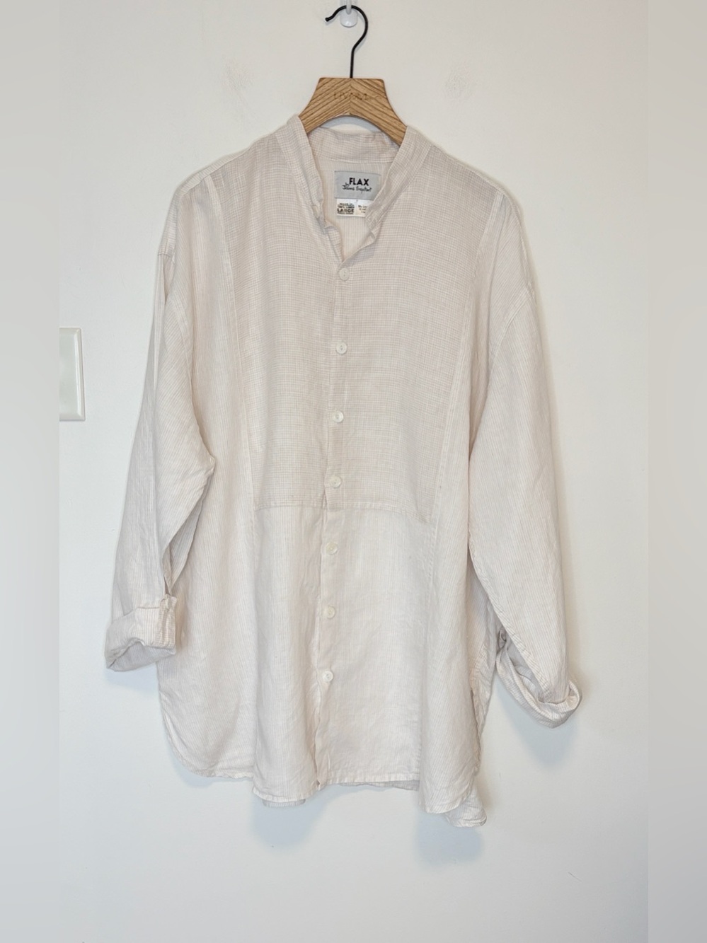 FLAX oversized linen button up , sz : large